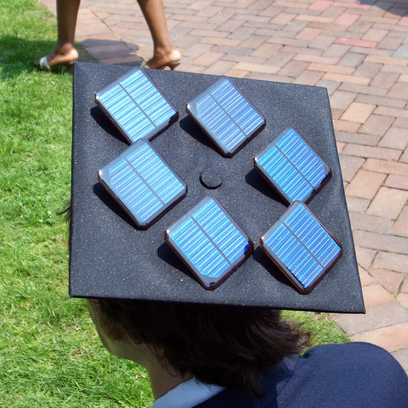 Solar-powered graduate cap